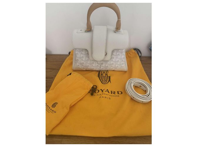 Saïgon Borsa a mano Goyard Saigon Mini Bianca in Agnello Bianco - vista 4