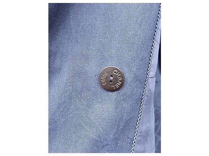 Casaco / trench de algodão da coleção SS 2013 da Chanel e Karl Lagerfeld 13P Azul marinho - vista 13
