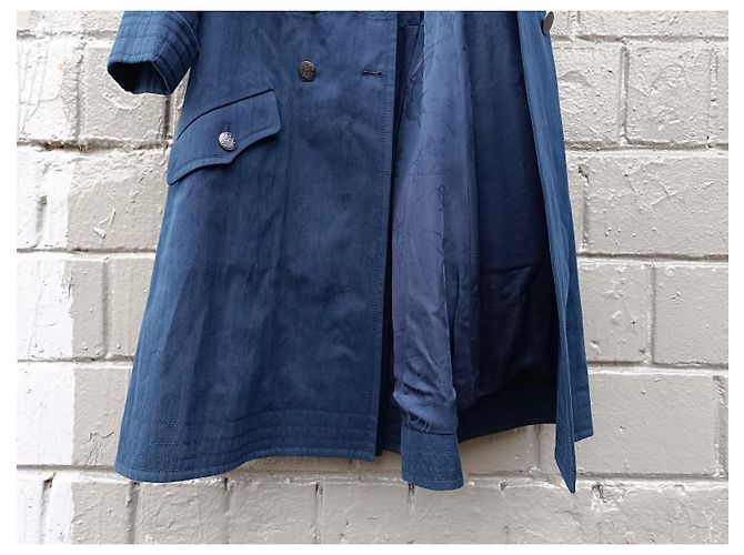 Casaco / trench de algodão da coleção SS 2013 da Chanel e Karl Lagerfeld 13P Azul marinho - vista 15