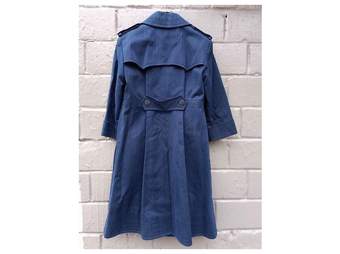 Casaco / trench de algodão da coleção SS 2013 da Chanel e Karl Lagerfeld 13P Azul marinho - vista 18