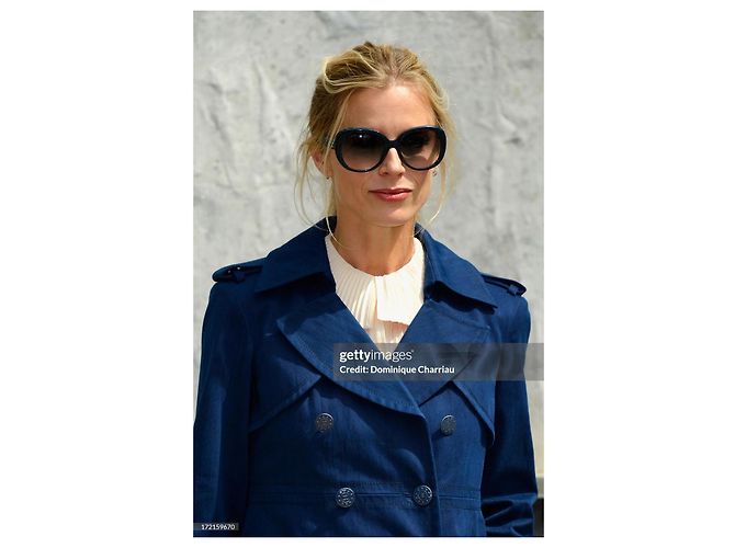 Casaco / trench de algodão da coleção SS 2013 da Chanel e Karl Lagerfeld 13P Azul marinho - vista 4
