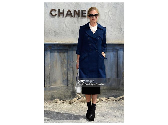 Casaco / trench de algodão da coleção SS 2013 da Chanel e Karl Lagerfeld 13P Azul marinho - vista 5
