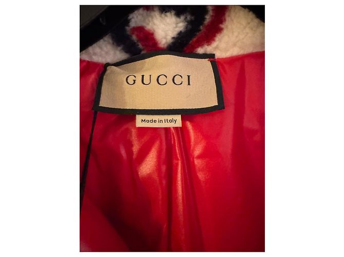 Abrigo Gucci Rojo Oscuro de Lana Burdeos - vista 6