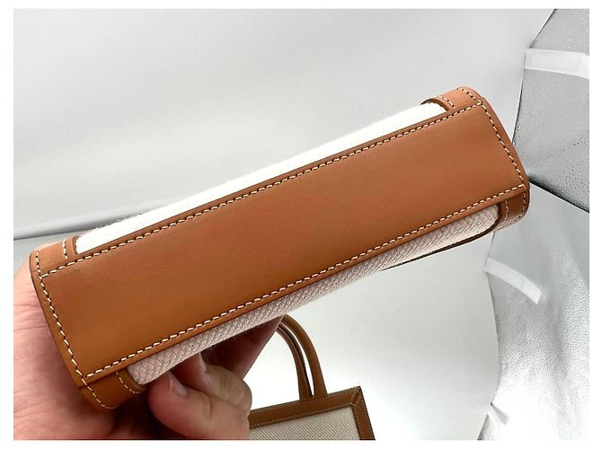 Céline Celine 193302 Triomphe Canvas Mini Cabas Tasche Braun Beige - Ansicht 10