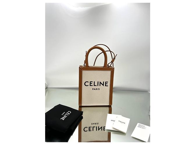 Céline Celine 193302 Triomphe Canvas Mini Cabas Tasche Braun Beige - Ansicht 2