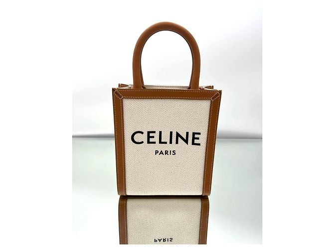 Céline Celine 193302 Triomphe Canvas Mini Cabas Tasche Braun Beige - Ansicht 21