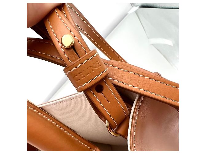 Céline Celine 193302 Triomphe Canvas Mini Cabas Tasche Braun Beige - Ansicht 5