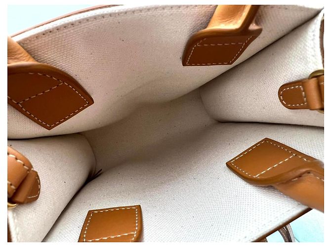 Céline Celine 193302 Triomphe Canvas Mini Cabas Tasche Braun Beige - Ansicht 7