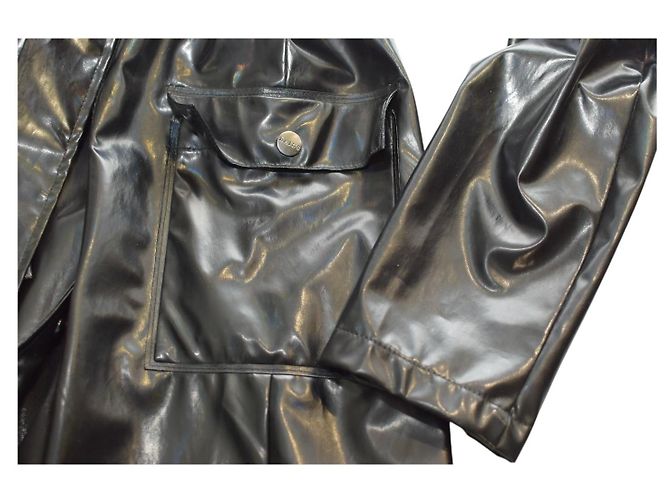 Trench Rains nero leggero con cappuccio e cintura - vista 6