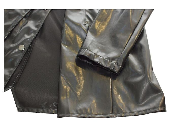 Trench Rains nero leggero con cappuccio e cintura - vista 7