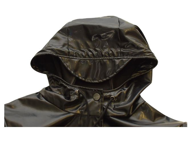 Trench Rains nero leggero con cappuccio e cintura - vista 8