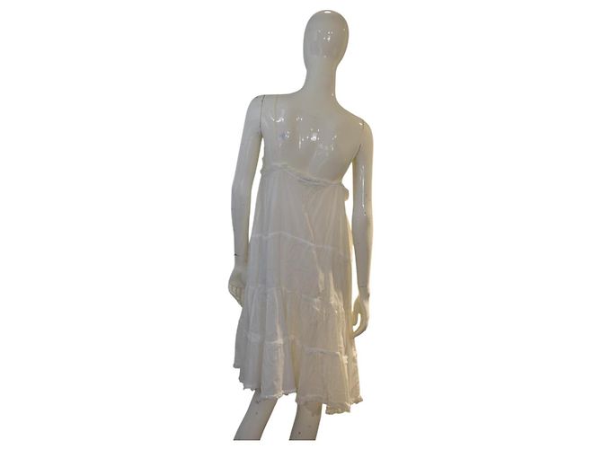 Vestido de verano sin mangas de algodón blanco Zara L - vista 2