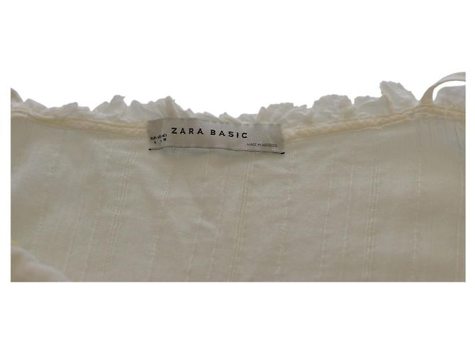 Vestido de verano sin mangas de algodón blanco Zara L - vista 3