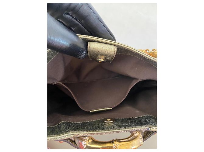 Autre Marque Borsa a spalla Gucci Bamboo Chain in metallo Multicolore - vista 11