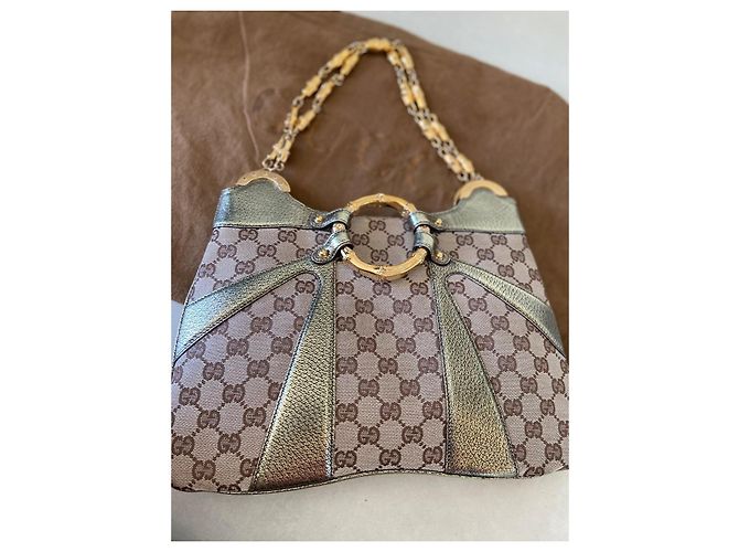 Autre Marque Borsa a spalla Gucci Bamboo Chain in metallo Multicolore - vista 18