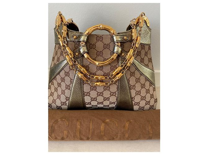 Autre Marque Borsa a spalla Gucci Bamboo Chain in metallo Multicolore - vista 3