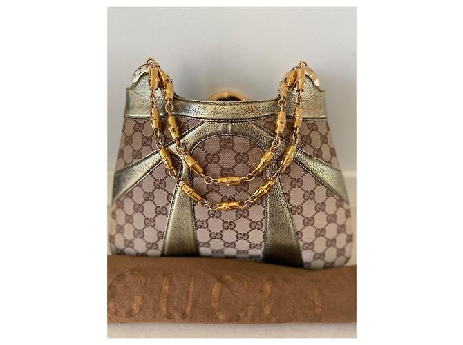 Autre Marque Borsa a spalla Gucci Bamboo Chain in metallo Multicolore - vista 4