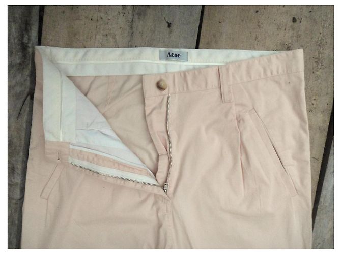 Pantalones Acne beige de algodón - vista 3