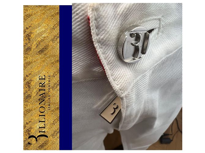 Billionaire Jeans bianchi con ricamo Bianco - vista 10