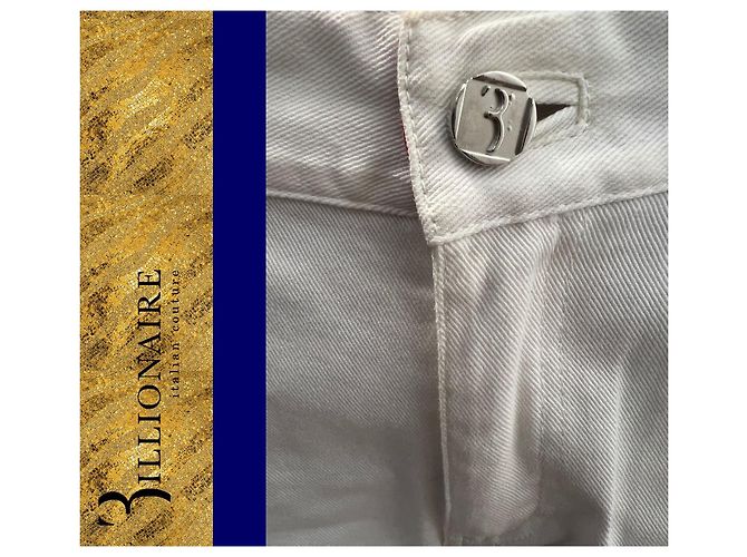 Billionaire Jeans bianchi con ricamo Bianco - vista 2