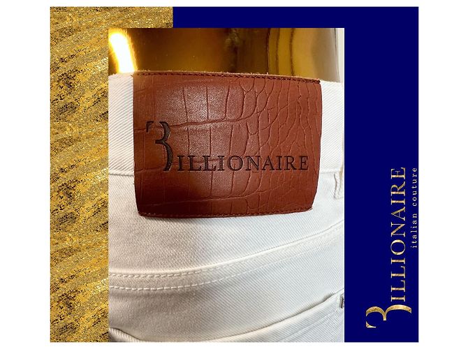 Billionaire Jeans bianchi con ricamo Bianco - vista 3