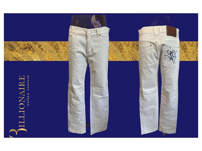 Billionaire Jeans bianchi con ricamo Bianco - vista 6