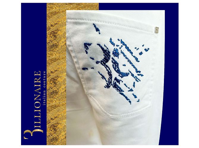 Billionaire Jeans bianchi con ricamo Bianco - vista 9