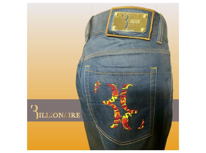 Jeans Billionaire con applicazioni Blu navy - vista 2
