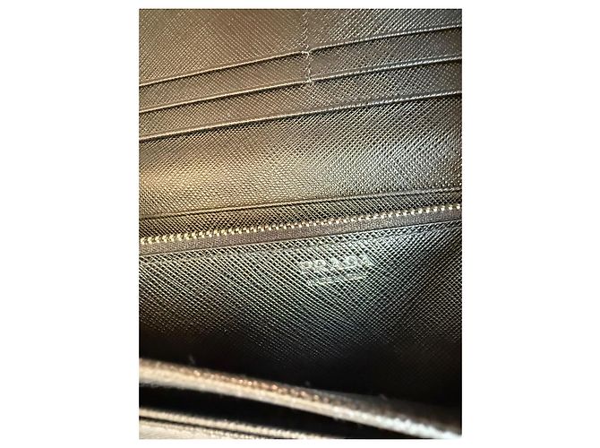 Prada Saffiano Leder Geldbörse Schwarz - Ansicht 11