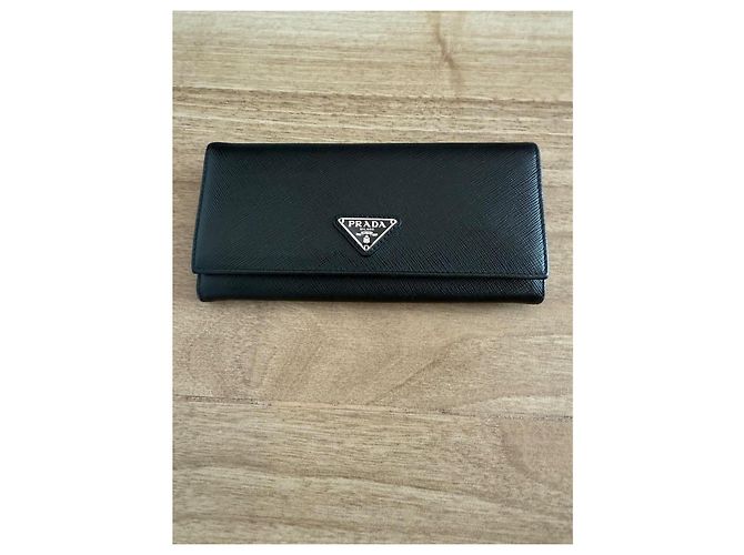 Prada Saffiano Leder Geldbörse Schwarz - Ansicht 2