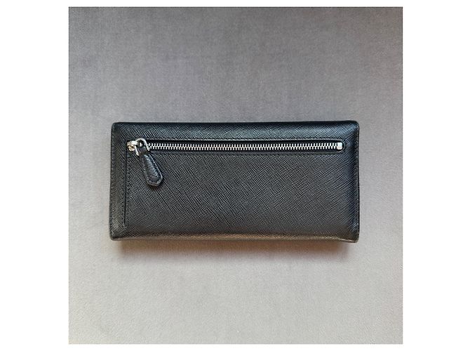 Prada Saffiano Leder Geldbörse Schwarz - Ansicht 4