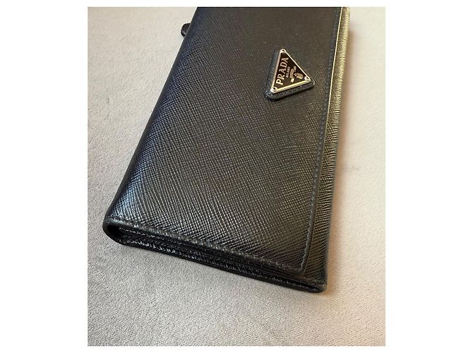 Prada Saffiano Leder Geldbörse Schwarz - Ansicht 5