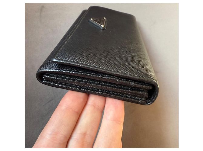 Prada Saffiano Leder Geldbörse Schwarz - Ansicht 6