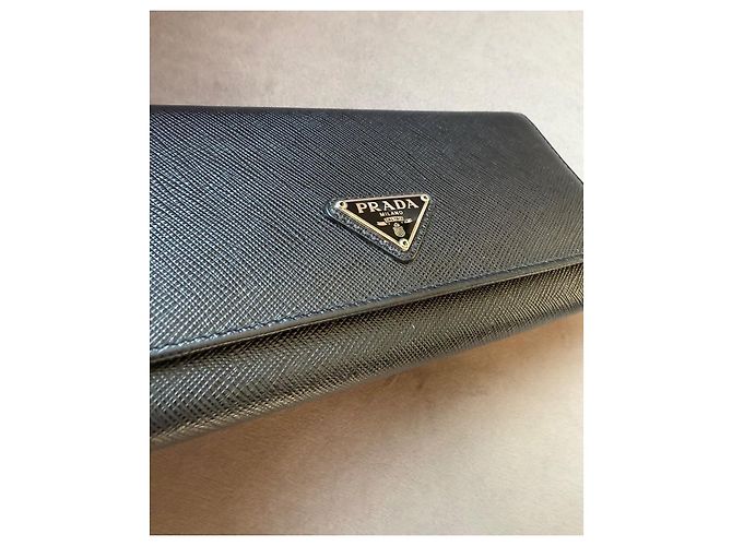 Prada Saffiano Leder Geldbörse Schwarz - Ansicht 7