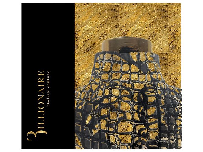 Camicia Billionaire Gold cut Dubai in seta con motivo coccodrillo - vista 11