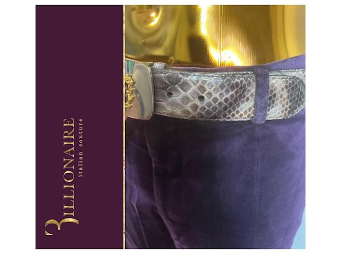 CEINTURE DE BILLIONAIRE PYTHON Violet foncé - vue 10