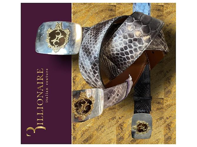 CEINTURE DE BILLIONAIRE PYTHON Violet foncé - vue 11