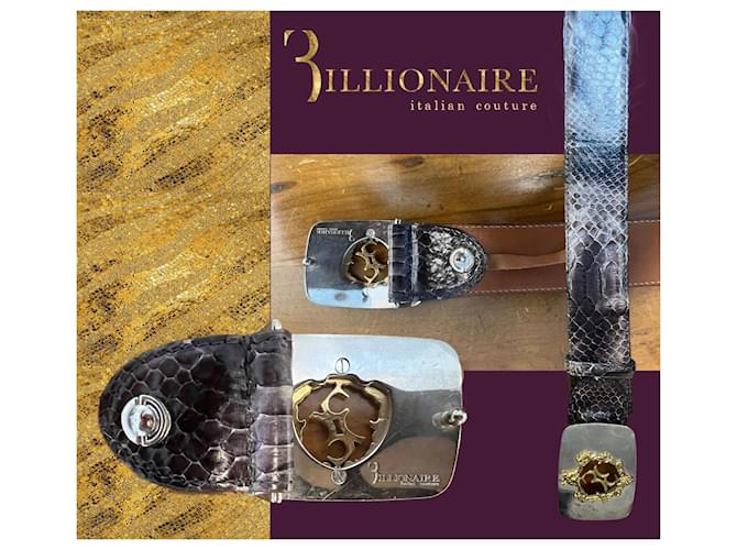 CEINTURE DE BILLIONAIRE PYTHON Violet foncé - vue 12