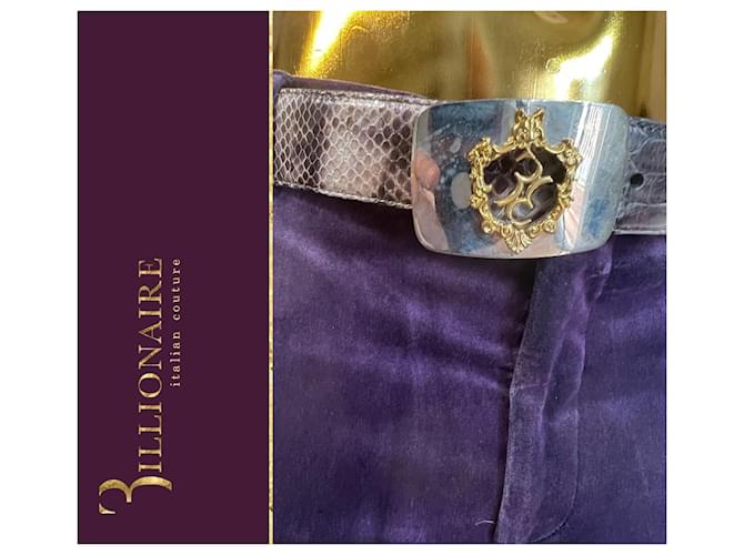 CEINTURE DE BILLIONAIRE PYTHON Violet foncé - vue 13