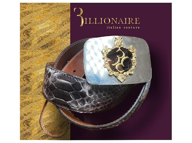 CEINTURE DE BILLIONAIRE PYTHON Violet foncé - vue 14