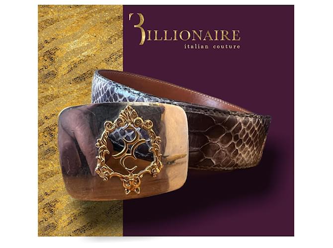 CEINTURE DE BILLIONAIRE PYTHON Violet foncé - vue 15