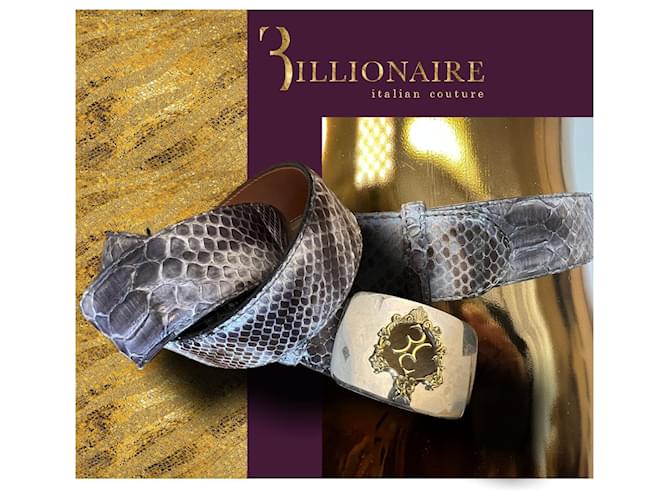 CEINTURE DE BILLIONAIRE PYTHON Violet foncé - vue 16