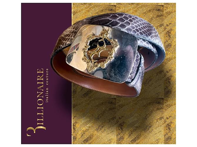 CEINTURE DE BILLIONAIRE PYTHON Violet foncé - vue 17