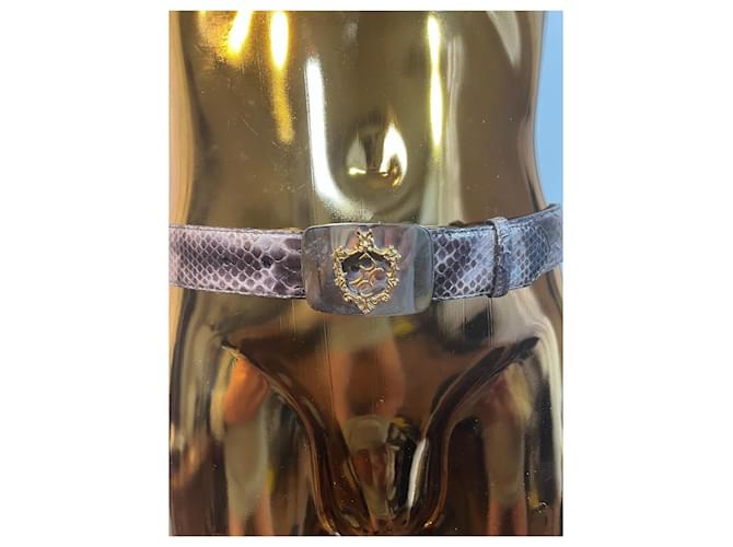CEINTURE DE BILLIONAIRE PYTHON Violet foncé - vue 18