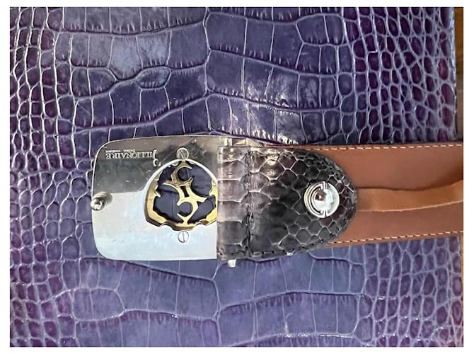 CEINTURE DE BILLIONAIRE PYTHON Violet foncé - vue 3