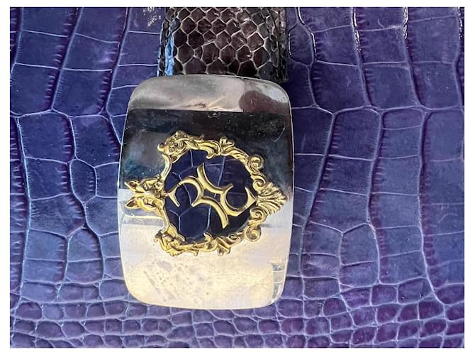 CEINTURE DE BILLIONAIRE PYTHON Violet foncé - vue 4