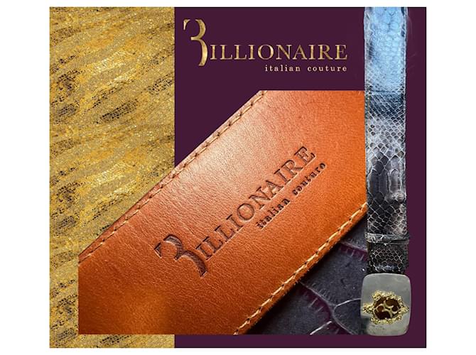 CEINTURE DE BILLIONAIRE PYTHON Violet foncé - vue 5