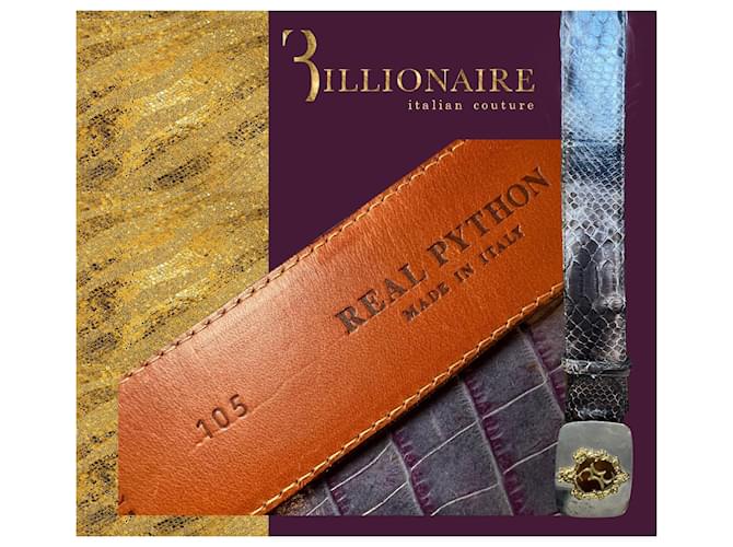 CEINTURE DE BILLIONAIRE PYTHON Violet foncé - vue 6