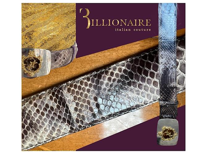 CEINTURE DE BILLIONAIRE PYTHON Violet foncé - vue 7