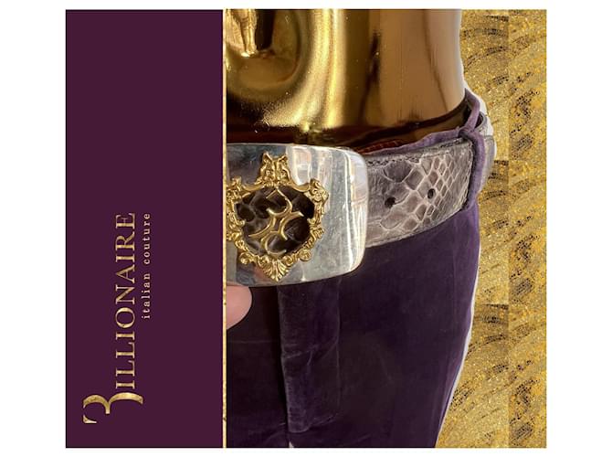 CEINTURE DE BILLIONAIRE PYTHON Violet foncé - vue 8